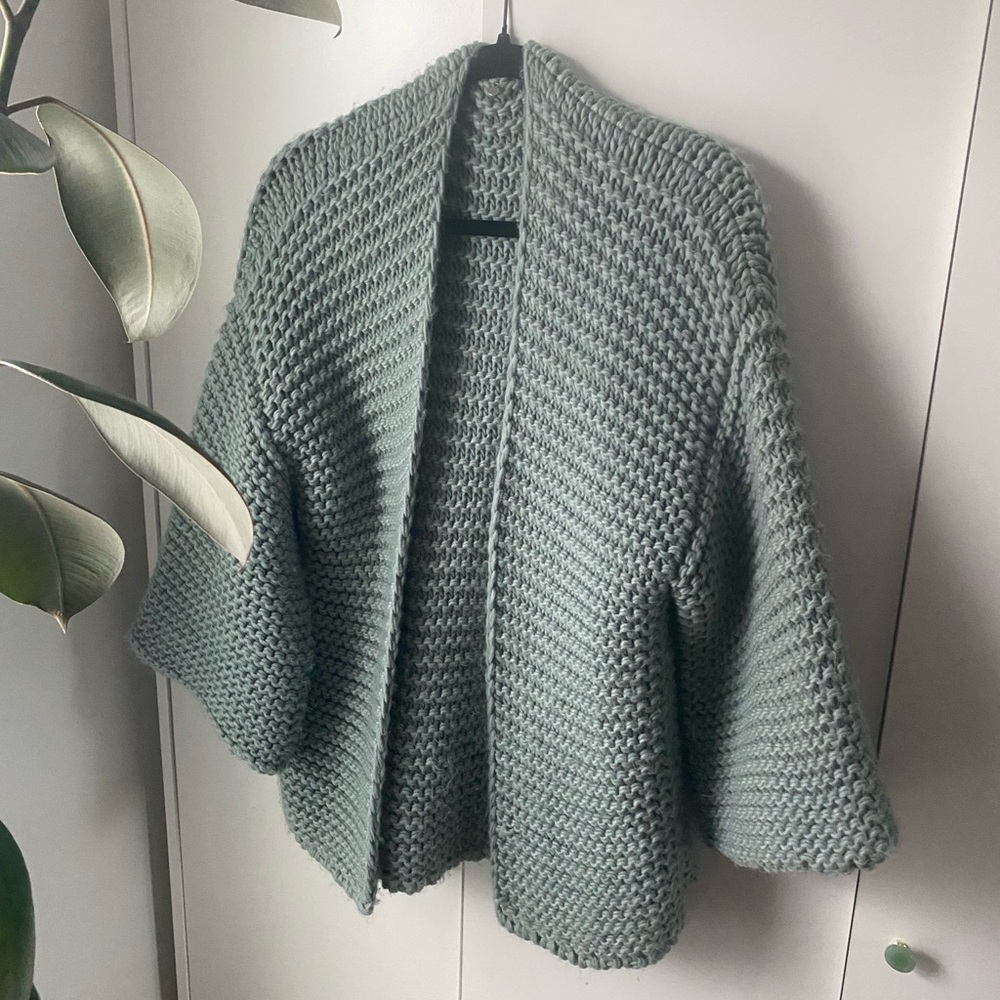 Anthropologie Women's Blue Chunky Cardigan